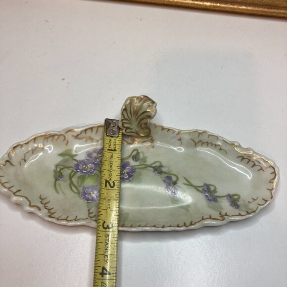 Antique Hand Painted WG & Co. Embossed Limoges Porcelain Tray Applied Leaf - Picture 12 of 12